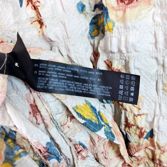 Zara The Sharon Multicolored Floral Print Textured Tiered Babydoll Dress Sm NWT - Picture 8 of 8